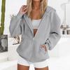 Women's Hooded Sweatshirts Autumn New Lazy Style Casual Loose Zipper Women's Sweatshirts Jackets Fashion Solid Color Streetwear Female Hooded Coats