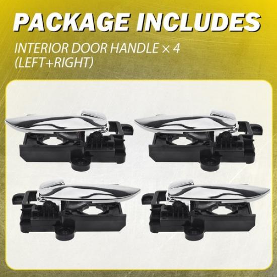 Interior Door Handle For 07-10 Hyundai Elantra Set of 4 Front Rear Left+Right EV