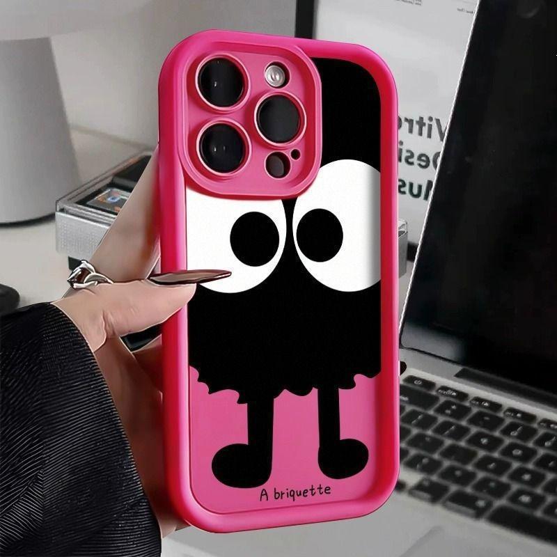 Big Eye Briquettes Are Suitable for Apple 15promax Mobile Phone Case iPhone14/13 Simple 12/11 New X/xs