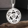 Fashion Charm Witch Knot Necklace Stainless Steel Irish Celtic Knot Pendant Witchcraft Amulet Magical Jewelry Gift for Girls