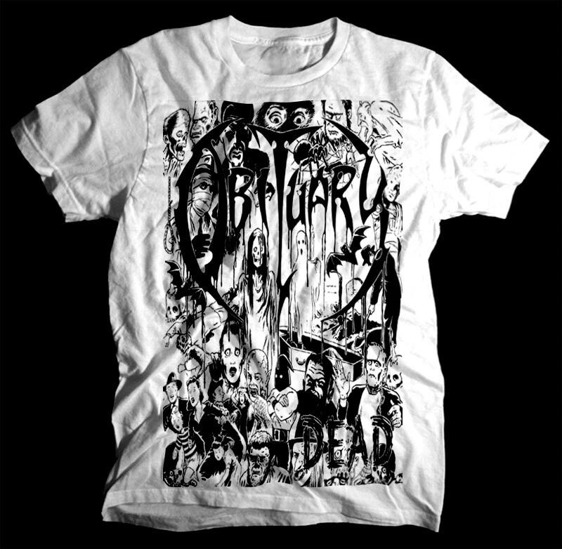 Obituary DEAD T shirt WHITE death metal band L
