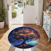 Tree Life Round Floor Mat Suitable for Dormitory Hallway Balcony Dining Room Antislip Round Carpet Office home decor Best for Christmas
