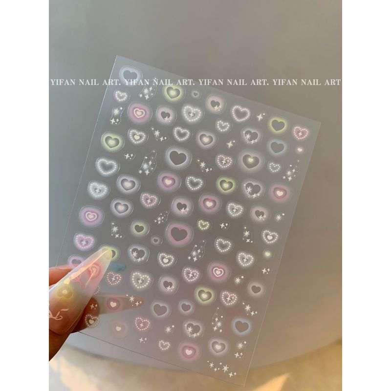 

Princess Bowknot Macaron Nail Sticker J193-1. [Cut Out camouflage heart. 1]]