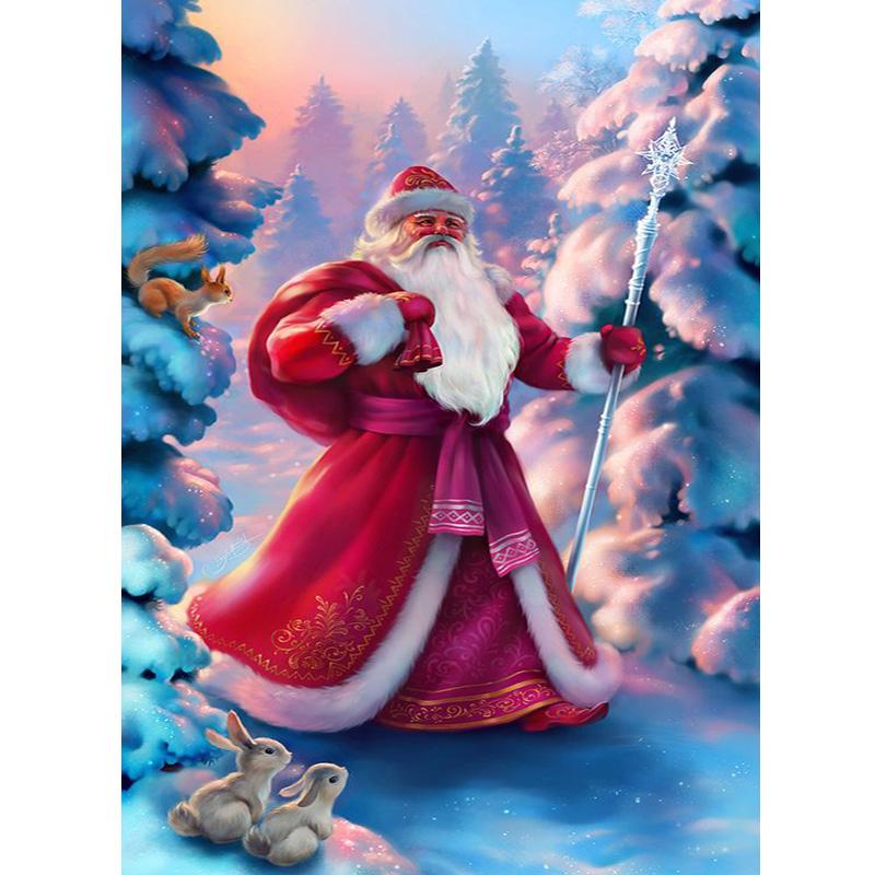 DIY 5D Diamond Painting Santa Claus Cartoon Full Round Drill Diamond Embroidery Christmas Winter Snow Cross Stitch Home Decor