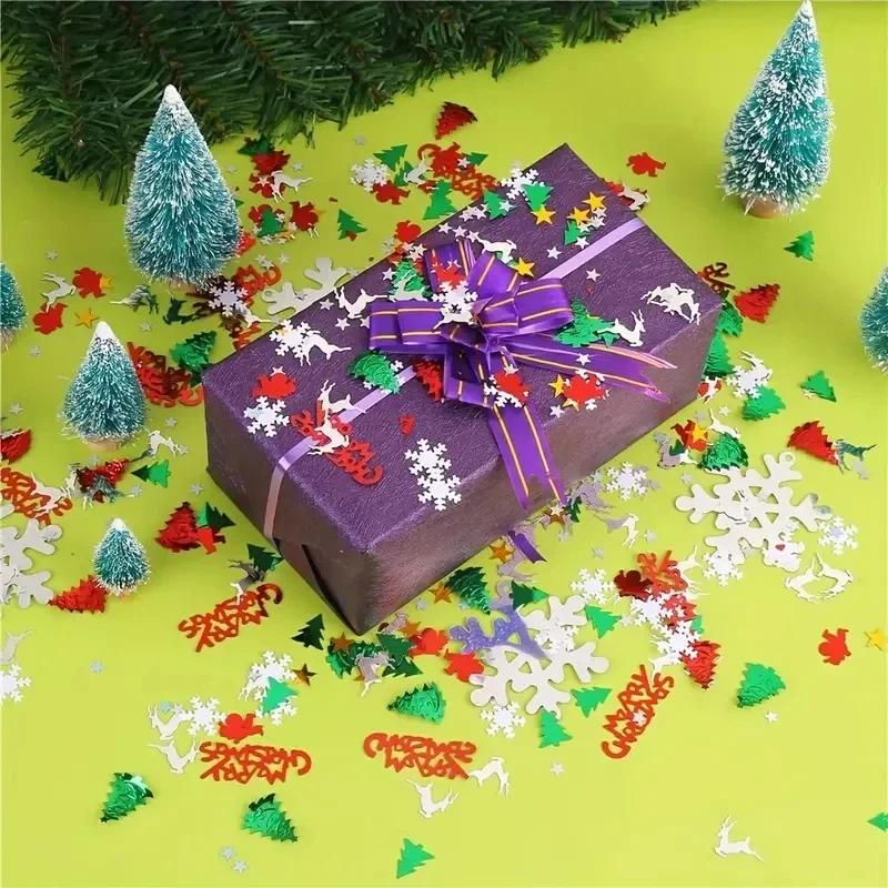 1 Set Weihnachten Neujahr Metallfolie Konfetti Weihnachtsbäume Kranz Pailletten Glitzer Rot Grün Silberne Dekorationen