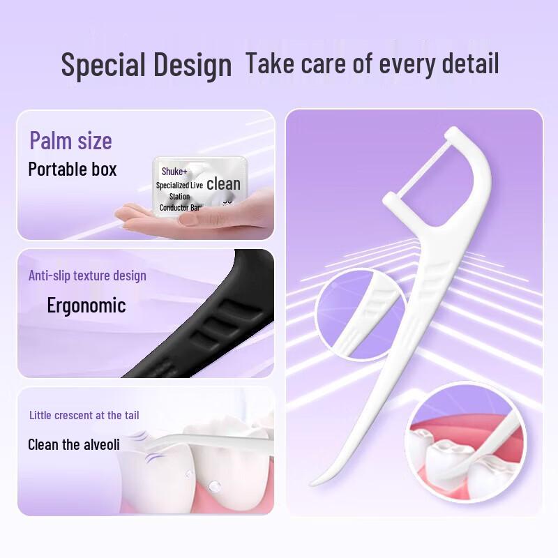 Shuke Bamboo Charcoal Dental Floss Sticks