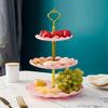 1PACK three-layer cupcake holder, European ruffle or lace dessert tower tray for tea parties, proms and weddings