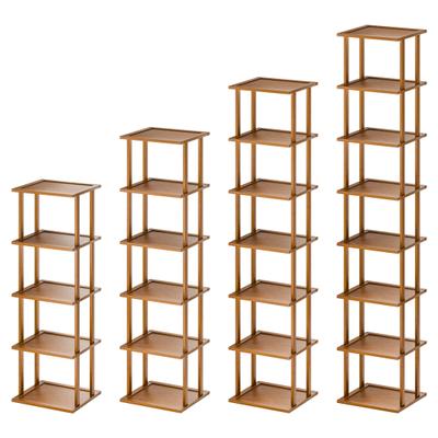 5/6/7/8-stöckiges vertikales Schuhregal Bambus schmales Schuhregal Kleiner Schuhorganisator Platzsparende Eck-Schuhablage Freistehendes Schuhregal