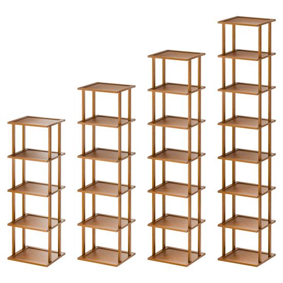 5/6/7/8 Tiers Vertical Shoe Rack Bamboo Narrow Shoe Rack Small Shoe Organizer Space Saving Corner Shoe Shelf Free Standing Shoe Rack
