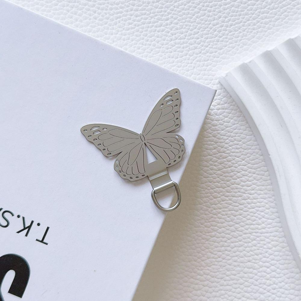 

Safety Connect Butterfly Phone Patch Stainless Steel Cellphone Strap Gasket Lanyard Card серый