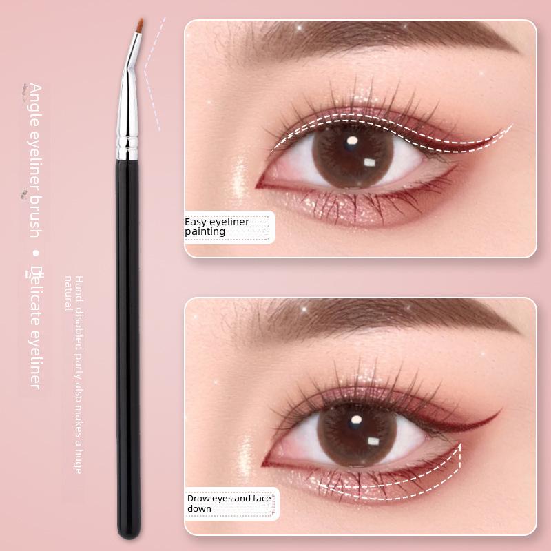 Corector ultrafin cu cap plat și perie pentru ochi în unghi pentru caneluri lacrimale, pleoape și machiaj detaliat pentru ochi