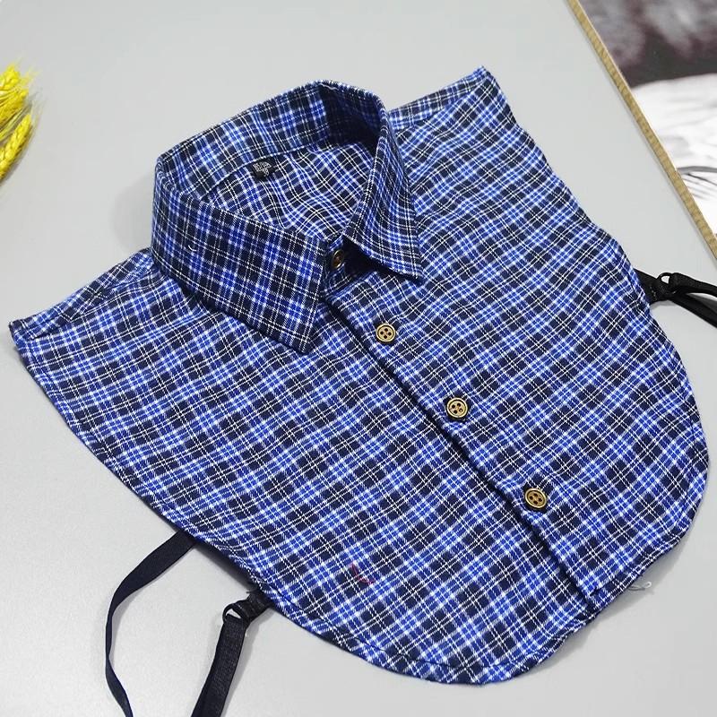 Perfect Match Plaid Fake Collar Shirt Men  Removable False Collar Shirt Fake Collar For Women Men Size 38 To 44 Detachable Nep Kraagie