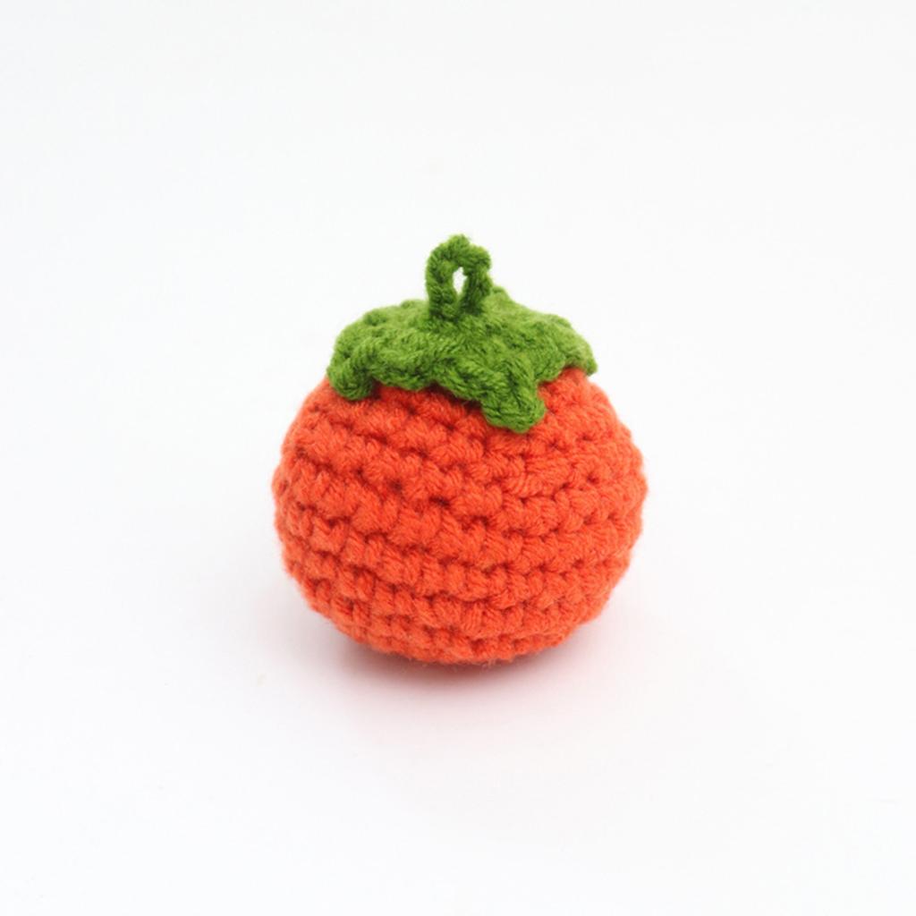 Woolen Hook Weaving Pendant Handmade Hook Weaving Persimmon Woolen Weaving Pendant Knitted Fruit Pendant
