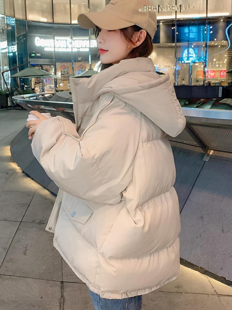 Women's Oversized Padded Bread Coat - Trendy 2025 Autumn/Winter Short Cotton Jacket