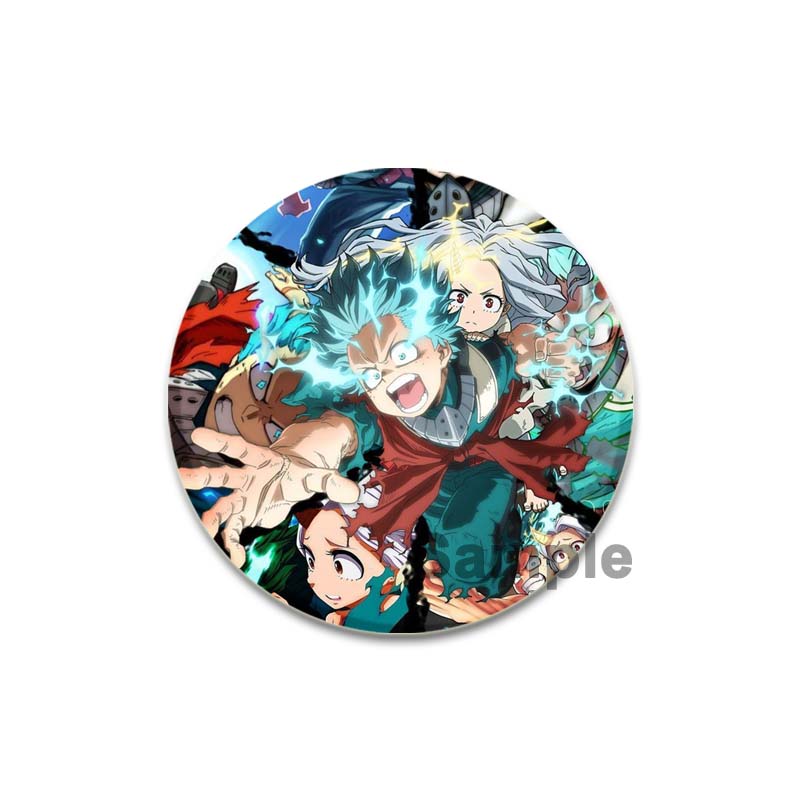32/44/58mm Anime Figure Izuku Midoriya Round Brooch Clothing Lapel Pin Souvenir Soft Button Pins My Hero Academia Badge