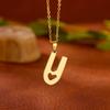 Stainless Steel Heart Initial Letter Necklace for Women Gold Plated Alphabet Pendant Necklaces Vintage Waterproof Jewelry Gifts