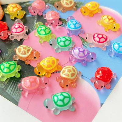 10 Stücke Niedlichen Cartoon Mini Leucht Schildkröte Harz Miniatur Figurine Ornament Micro Landschaft Dekoration Diy Home Desktop Dekoration
