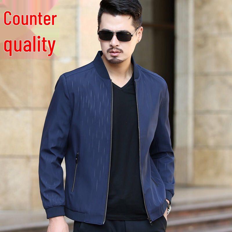 New Men's Spring & Autumn Casual Jacket - Middle-Aged Dad's Wear-Resistant, Loose Lapel Button Top