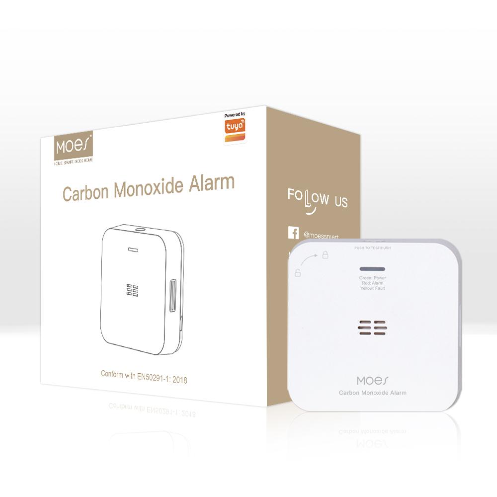 MOES Tuya ZigBee CO Detector Alarm Gas Leak Carbon Monoxide Detector Wireless Household Gas Siren Alarm Sensor Smart Safety Home белый