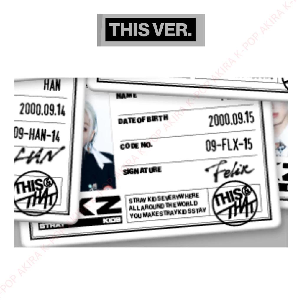 Stray Kids THIS & THAT ALBUM PHOTO CARD / JAPAN POB / LUCKY DRAW / OFFICIAL / Pre-Order