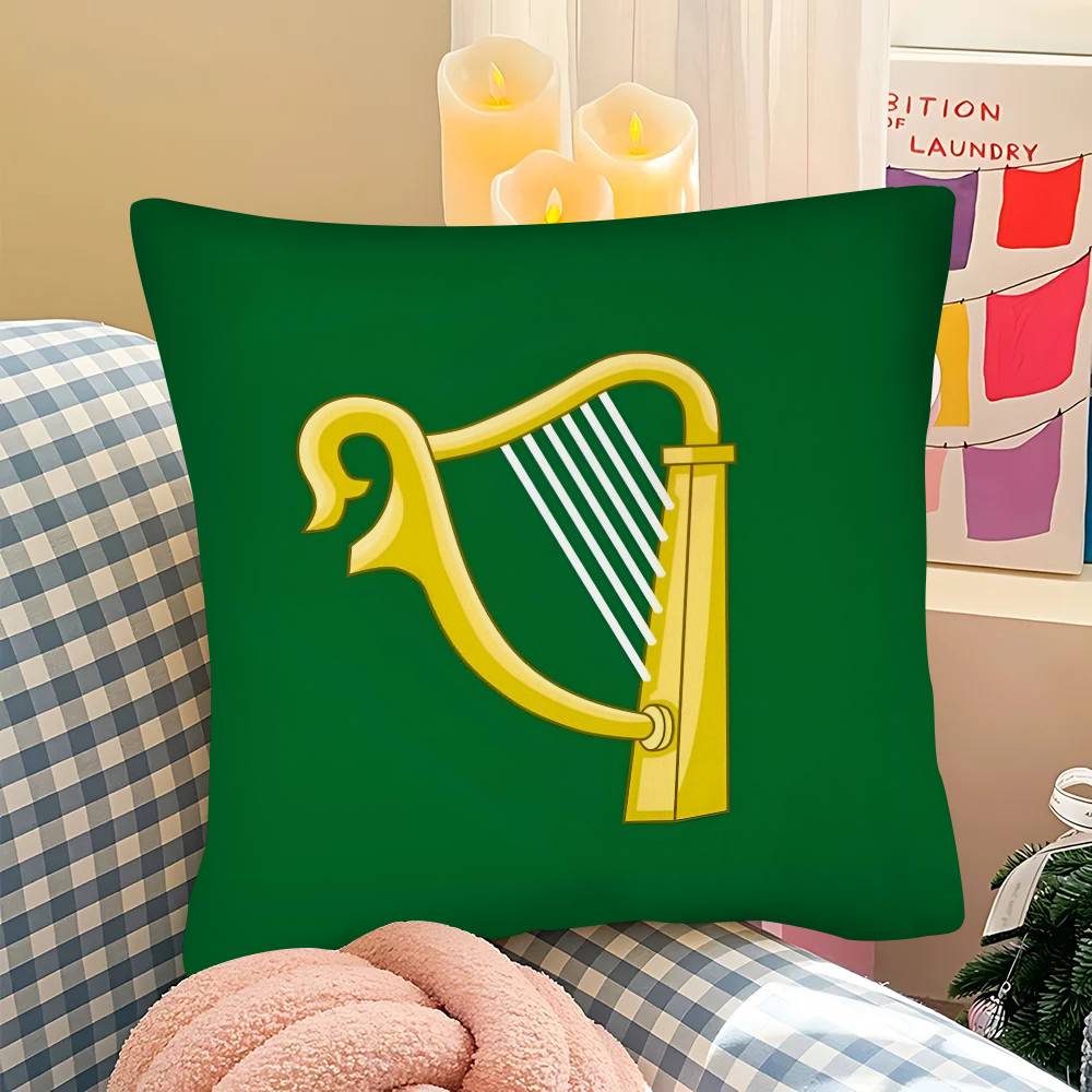 Pc Ireland Flag Irish Harp Erin Go Bragh Pillow Case Fashion Square Pillowcase Bedroom Sofa Room Ins Decoration Leisure
