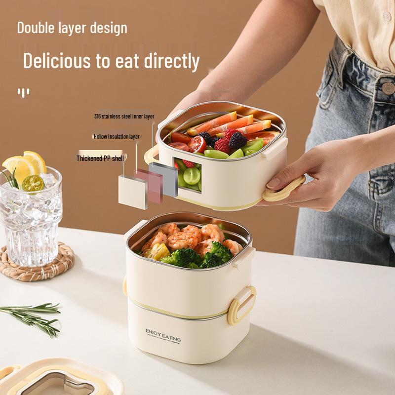 316 Multi-layer Stainless Steel Insulated Lunch Box for Office and School – Portable Bento with Lid