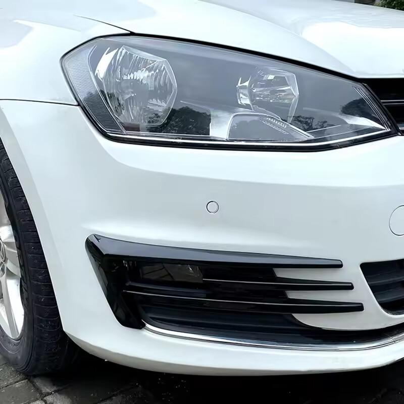 For VW Golf MK7 2013-2016 Car Sticker Front Bumper Side Vent Spoiler Splitter Canard Fog Light Lamp Cover Carbon Styling Black