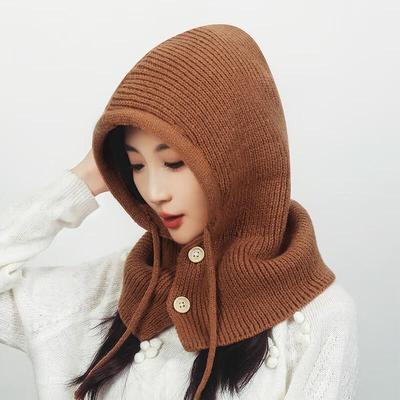 Zhen Yueqi Women's Knitted Balaclava Hat Scarf Shawl