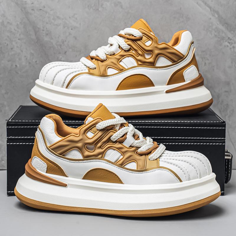 Men's Thick Soled Trendy Versatile Casual Shoes Street Style Date Wear Daily Commuting Wear, Outdoor Travel Shoes