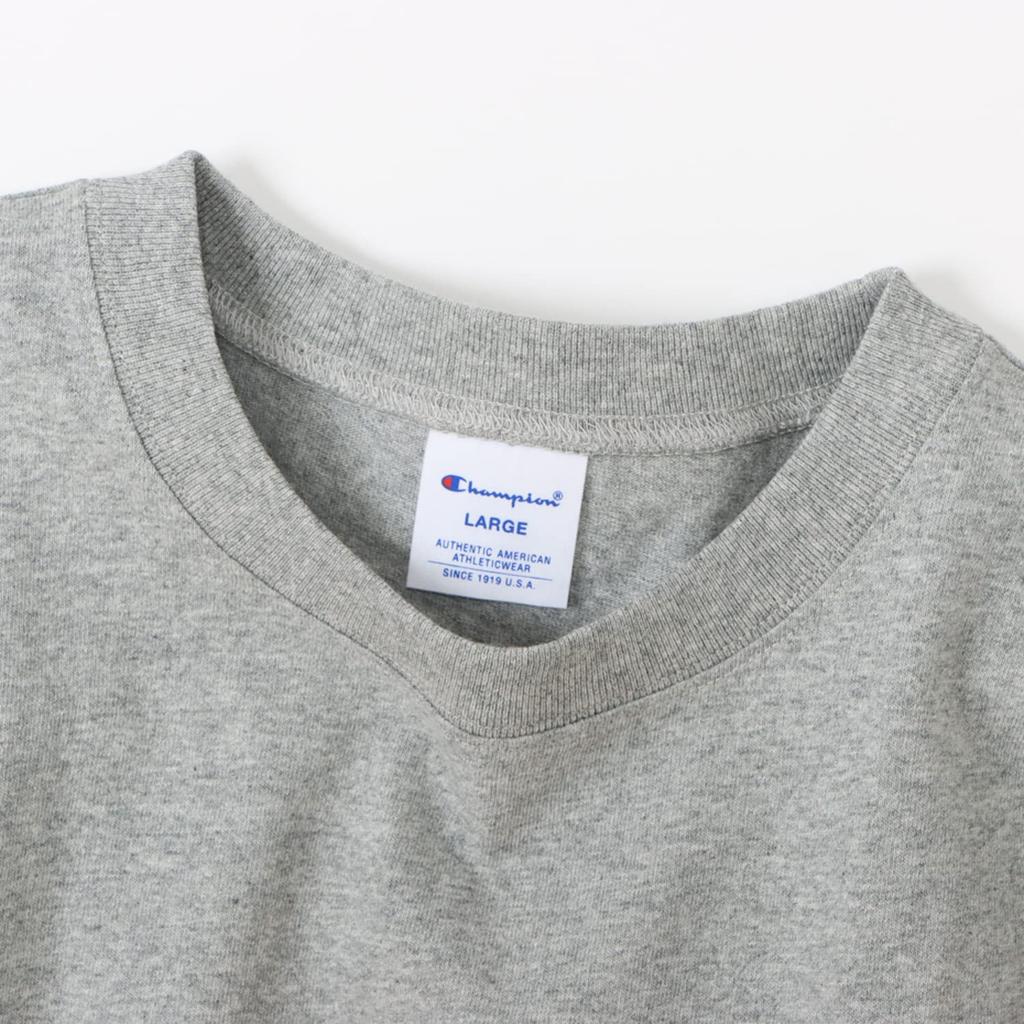 Champion Long Sleeve Crew T-Shirt, Neck, 100% Cotton, C3-W401Z-070-L