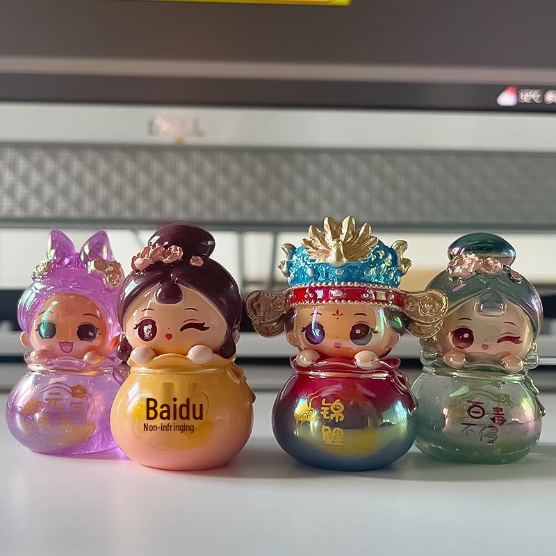 Ancient Style Omamori Beads Blind Box - Cute National Tide Doll Ornament & Lucky Bag Gift for Spring Festival