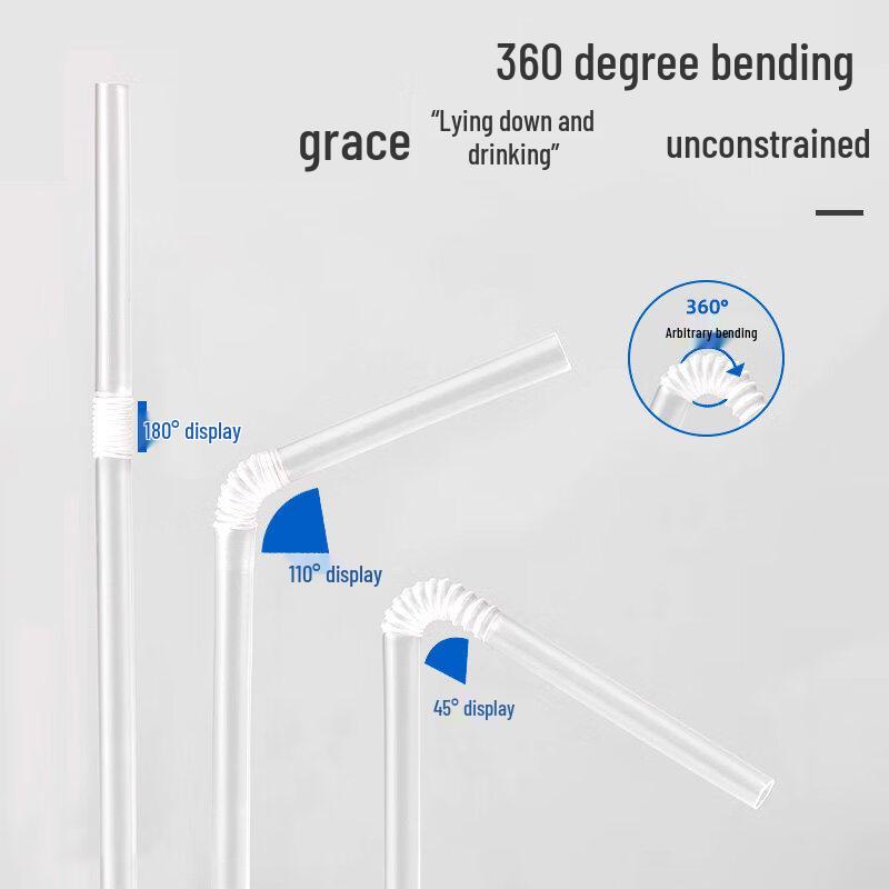 ZISIZ Individually Wrapped Disposable Plastic Straws
