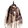 Autumn And Winter Color Matching Plaid Scarf Women'S Thickened Warm Couple Scarf Student High-End Versatile Shawl
