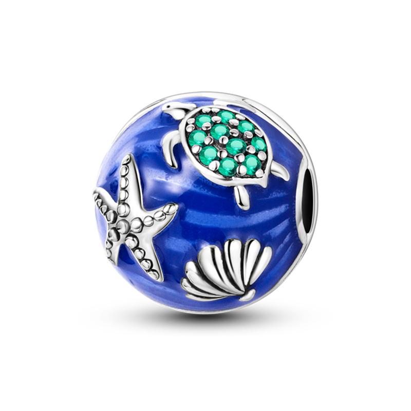 Charms Fit Pan Authentic Bracelets Copper Craft Devil'S Eye Sun Moon Dolphin Claw Ocean Beads 3Mm Handmade Fine Jewelry Gifts