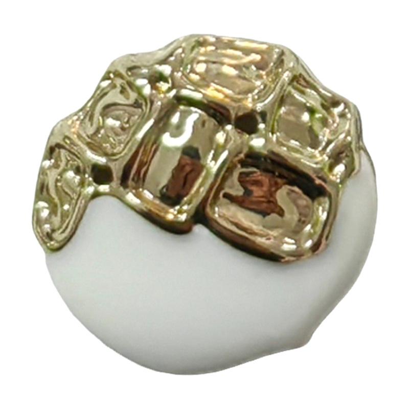 5Pcs Half Ginger Resin Alloy Button Fashion Shirt Knitted Cardigan Sleeve Collar Decorative Button Men'S Suit Button