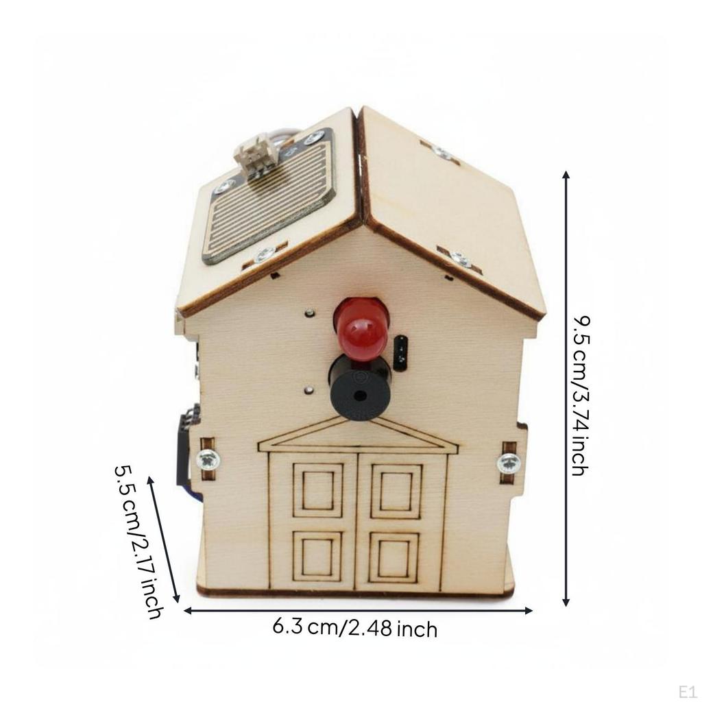 Wooden Rain Kit Handson Assembly Alarm Model Science and Technology Learning Educational Toy