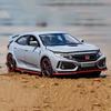 1:32 Honda Civic Type-R Accord Alloy Model Cars Diecast Toy Wheel Pull Back Car Light Music Miniature Vehicle Kids Festival Gift