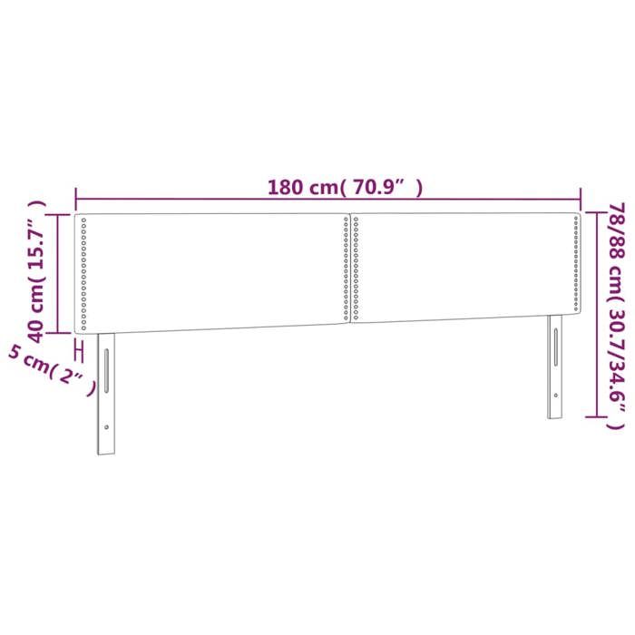 VidaXL Tête de Lit à LED Meuble de Chambre à Coucher Accessoire de Lit Double Tête de Cadre de Lit Intérieur Gris Clair 3121486