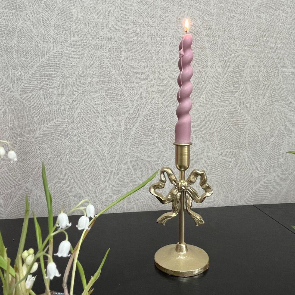 Wrought Iron French Bow Candlestick High Footed Wedding Candle Stand  Home Decoration