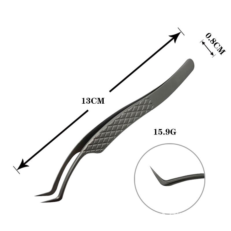 Precision Gold Stainless Steel Eyelash Tweezers - High-Quality Feather Clip for Blooming and Grafting False Eyelashes