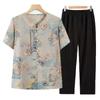Mother's Day Chinese Style Summer Blouse - Short-Sleeved, Middle-Aged Women's Fashion Top