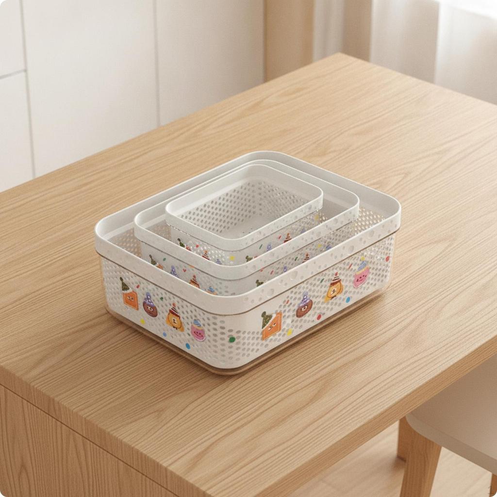 3 Pieces Double-Layer Draining Basket Multifunctional for Refrigerator