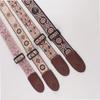 Leather Guitar Strap Embroidery Adjustable Neck Strap Durable Bass Strap  for Bass Guitar