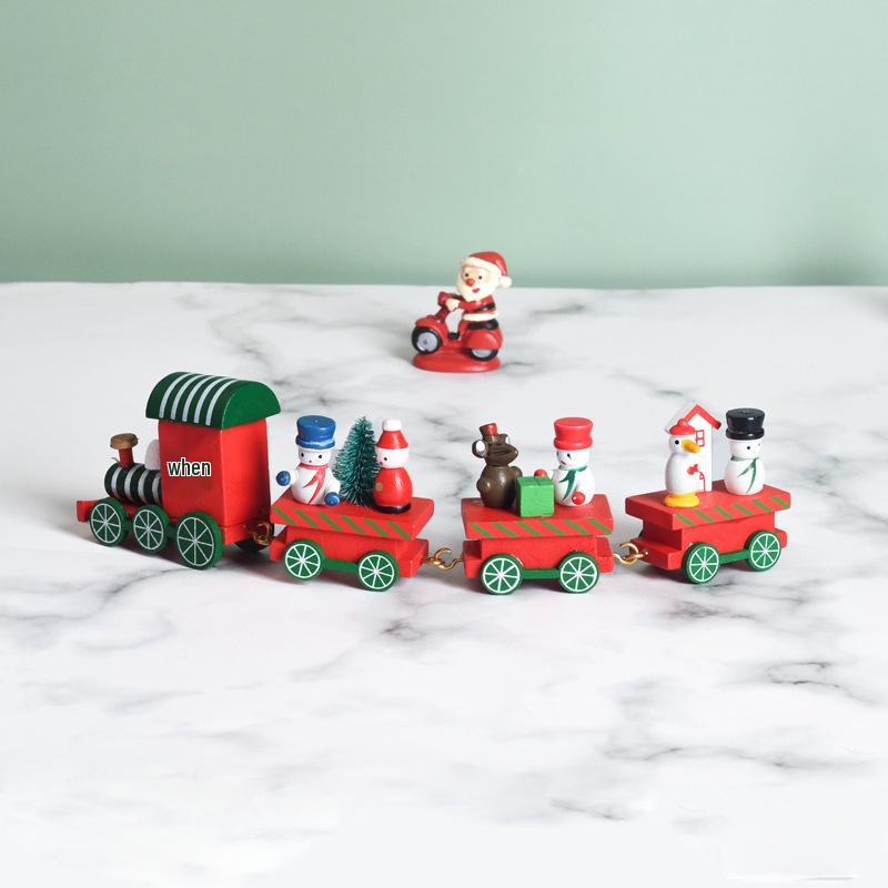 

Creative Children s Christmas Window Train Ornaments - Small Wooden Figurines for Holiday Decor