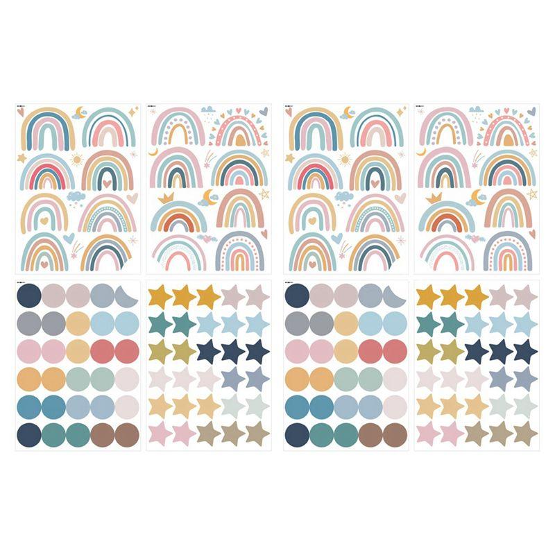 

A44Z-Boho Rainbow Wall Decals Watercolor Rainbow Polka Wall Stickers Baby Nursery Girls Bedroom Wall Decor
