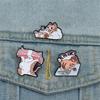 Playful Orange Cats Brooch Alloy Metal Animal Jewelry Accessory Clothing Accessories For Casual Outfits And Gift Giving