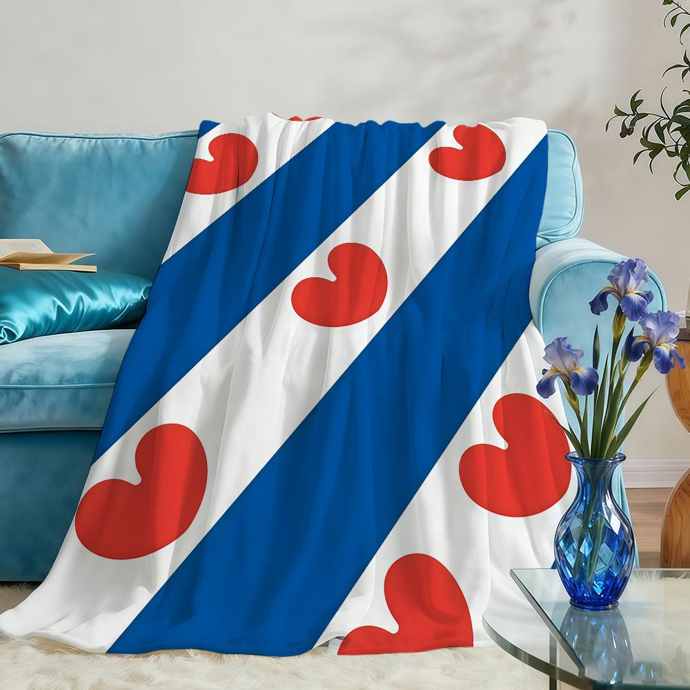 Nation Netherlands Friesland Province Blanket Throw Super Cosy Plush Living Room Sofa Couch Childish Birthday Gifts