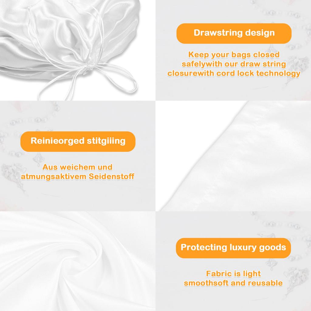 6/12Pc Portable Drawstring Bag Soft Breathable Dustproof Bags Multipurpose Travel Storage Pouch Reusable 50x45cm White Cloth Bag