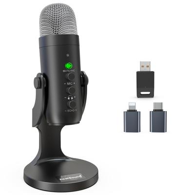 ZealSound Wireless USB Microphone for Android Cordless Condenser Desktop Microphone with Volume Bluetooth for and YouTube Videos Microphone, Phone,