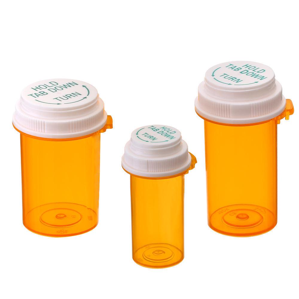 Children's Safety Seal Thumb Press Bottle, Food Grade PP Plastic, Small Square Medicine Storage